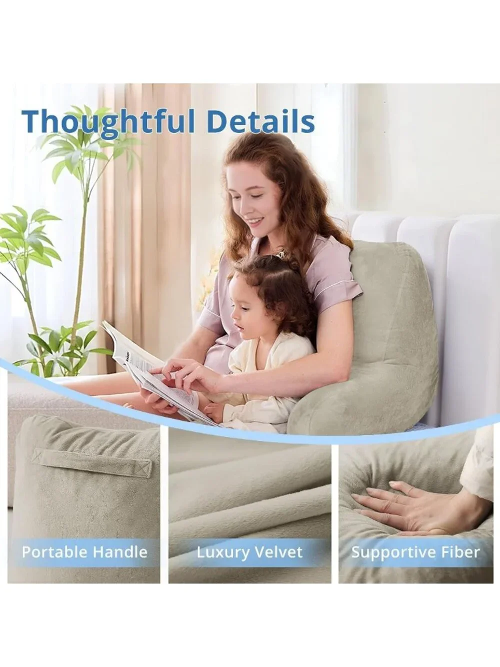〽️Reading Pillow for Bed Back Pillow Sitting Up 18